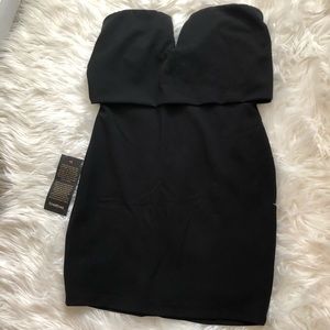 Bebe strapless deep V dress.